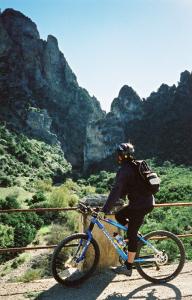 Via Verde de la Sierra, los buitres te esperan a la salida del tunel. Peñon de Zaframagón, vuelo de buitres